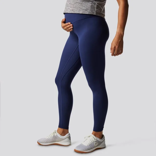 Born Primitive Navy Maternity Leggings, Women's Maternity Workout Tights, Fitness Apparel, Medium