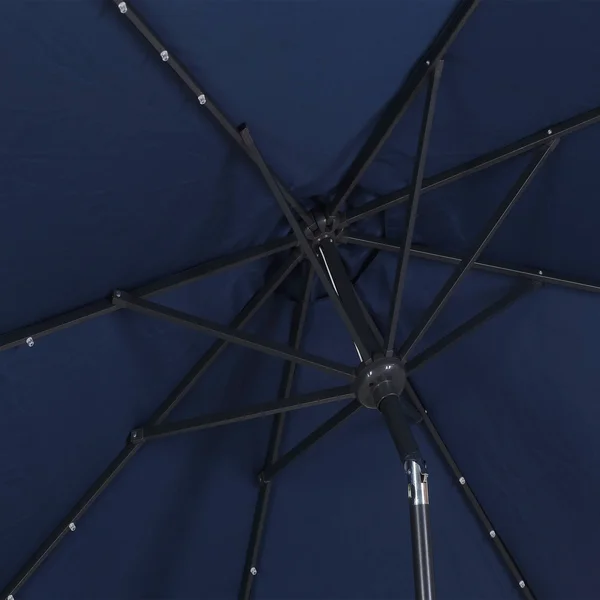 Ainfox 9ft Patio Umbrella with LED Lights & Round Base - Brown - 9 x 9 x 7.61ft
