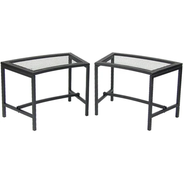 Sunnydaze Black Mesh Patio Fire Pit Bench - 23 x 16 inch - 2 Benches