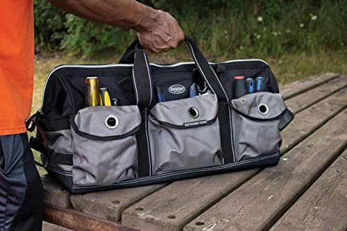 Bucket Boss Extreme Big Daddy Tool Bag in Grey, 65024, Black|Black and Gray