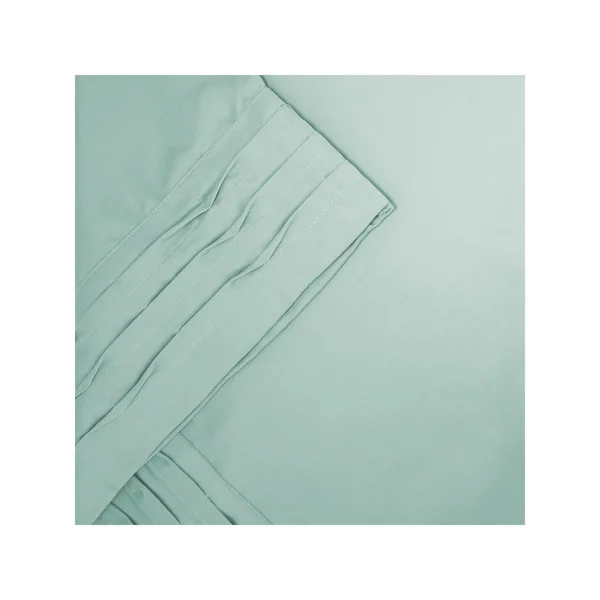Solid 4 Piece Sheet Set with Pintuck Hem Misty Blue, California King