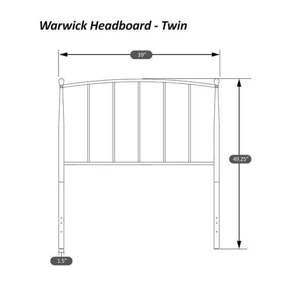 Hillsdale Furniture Warwick Full/Queen Metal Headboard, Gray Bronze