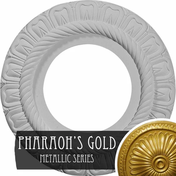 9x22OD x 4 1/2x22ID x 1/2x22P Claremont Ceiling Medallion (Pharaohs Gold)