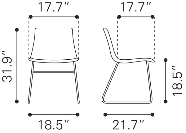 Zuo Jack Vintage Dining Chair - Set of 2 - Black
