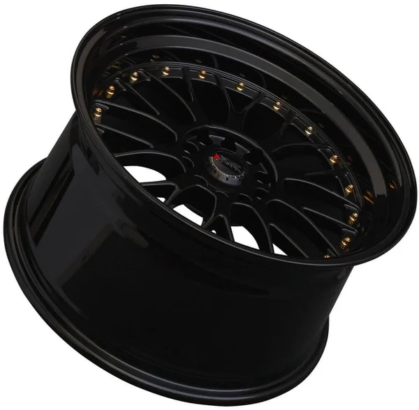 XXR 521 17x7 4x100/4x114.3 38et Black - Gold Rivets Wheel