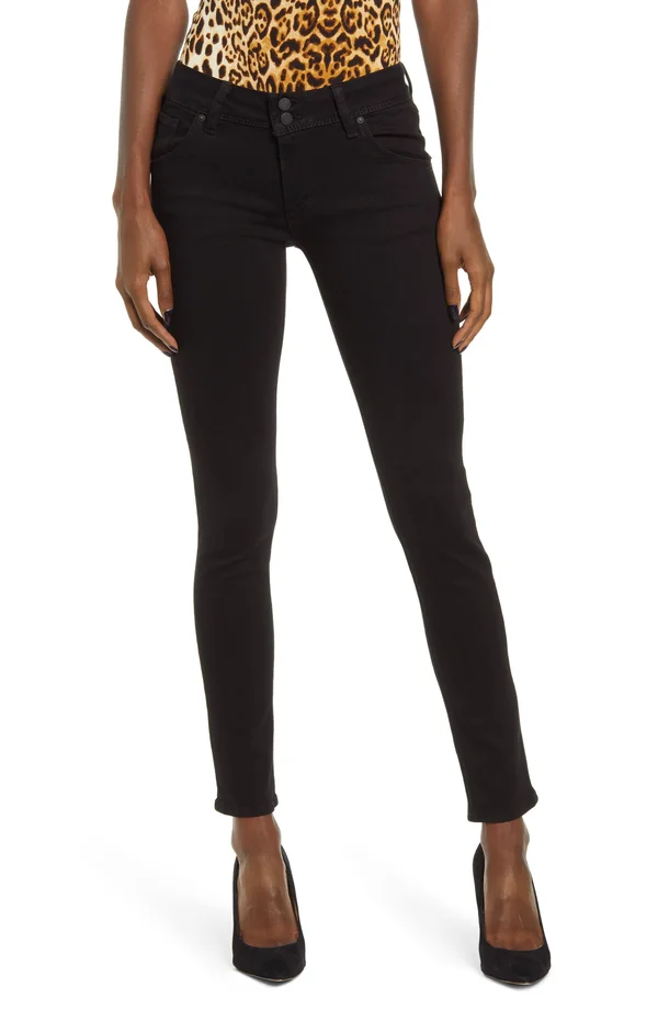 Hudson Jeans Collin Mid-Rise Skinny Jean - Black - 27