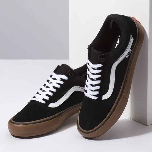 Vans Old Skool Pro Shoes Black/White/Medium Gum 10.5