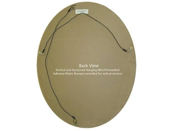 Boston Framed Oval Mirror in Silver Leaf with Black Antique - 35x22x45x22