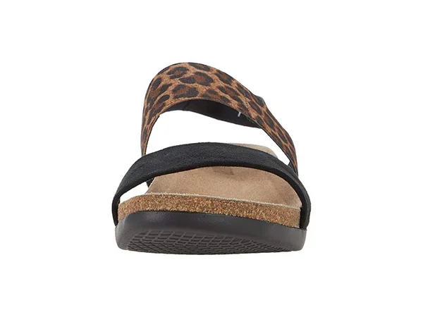Munro Pisces Black Leopard Sandal (Women) 10.5, WW, Black Leopard