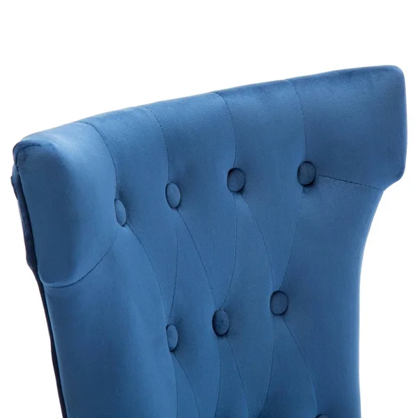 BELLEZE 2 Pcs Dining Chair Upholstered Armless Accent Side Chair Home Kitchen Furniture - Blue