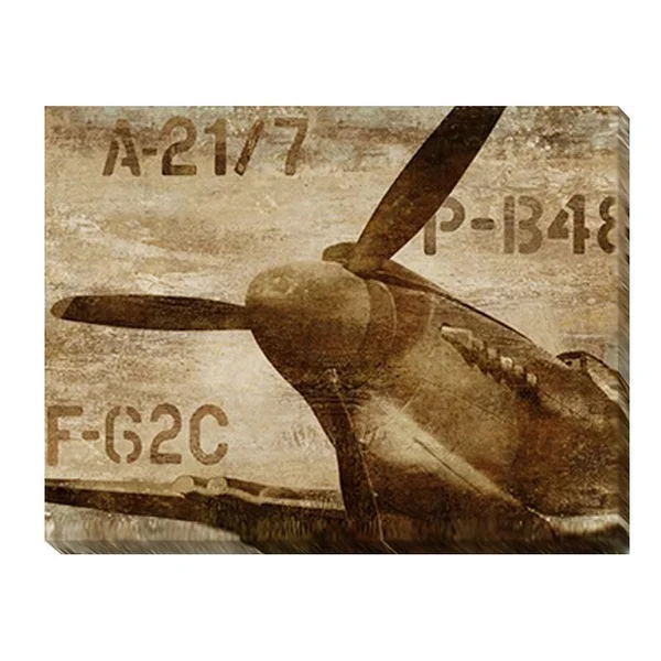 DTR Art Dylan Mathews &Vintage Airplane& Canvas Art, Size: Large