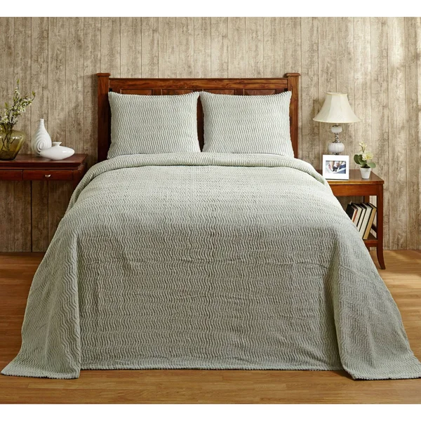 Better Trends Natick Chenille Bedspread King Sage