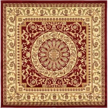 Charlton Home Oskar Red Area Rug - Size: Square 6' x 6'