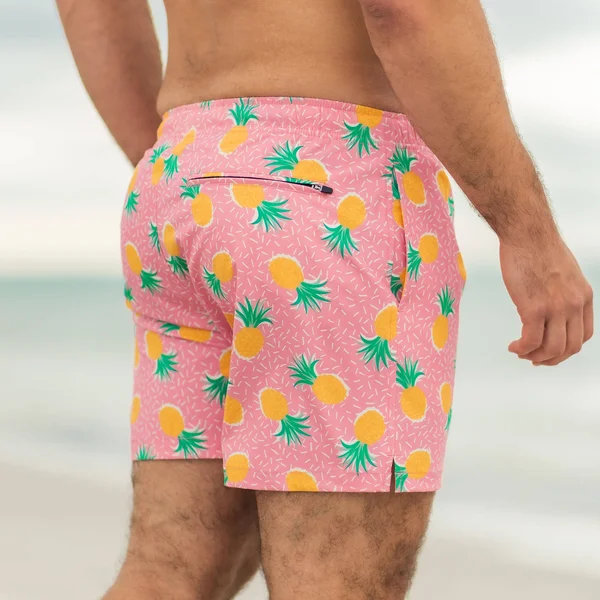Men's Swim Trunks and Bathing Suits - 5.5x22 Inseam, Bearbottom, Pineapple Punch, 7x22, L