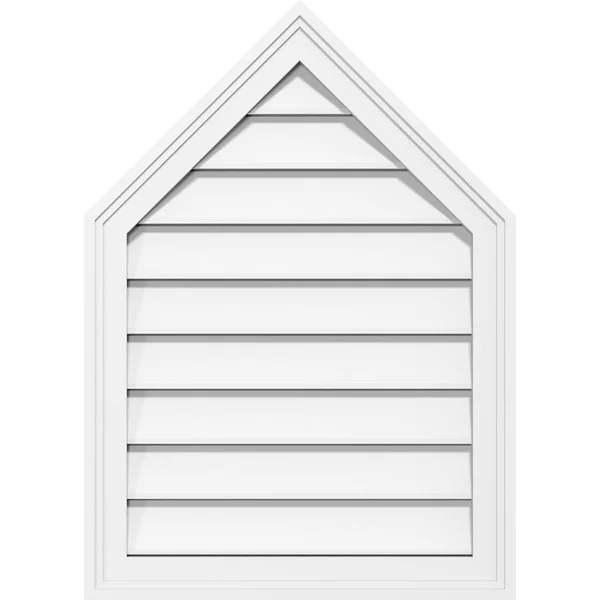 Ekena Millwork GVPPE40X2602SF-09 40x22W x 26x22H Peaked Top Surface Mount PVC Gable Vent 9/12 Pitch: Functional - w/ 2x22W x 1-1