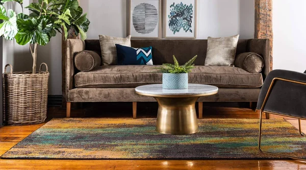 Lilly Jardin Rug 7x10, Turquoise