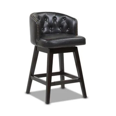 Cora Swivel Coutner & Bar Stool Lark Manor Seat Height: Counter Stool (26” Seat Height) - Upholstery: Vintage Black