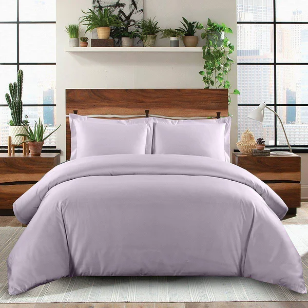Solid 600TC Duvet Cover Set Full/Queen - Blue