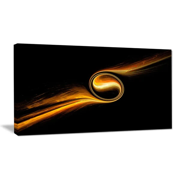 Designart 'Fractal 3D Dancing Yellow Design' 4 Piece Graphic Art on Wrapped Canvas Set