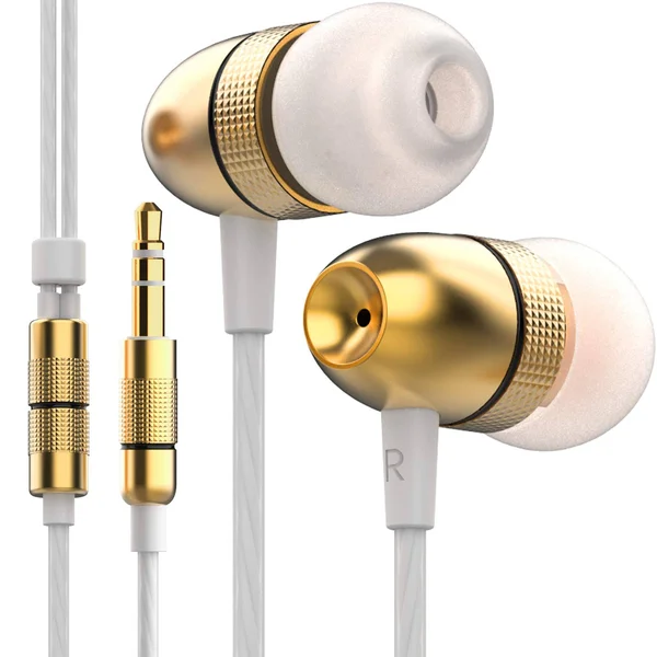 Betron ELR50 Earphones, In-Ear Headphones Earphones with Carry Case, Enhanced Bass Sound, Tangle-Free WIRE, 3.5 mm Jack Gold