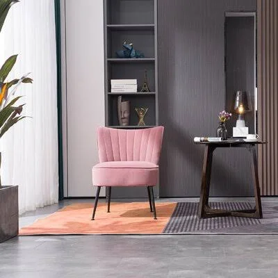 Velvet Aliezah Chair Mercer41 Body Fabric: Pink Velvet