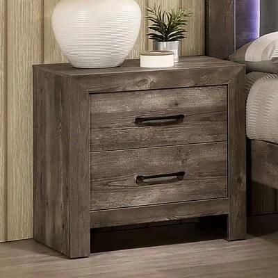 Montes 2 - Drawer Nightstand in Brown Industrial Lodge Home