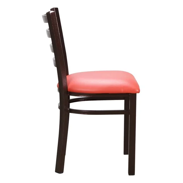 Linon Lassiter Metal Side Chair Set of Two in Antique Bronze and Red