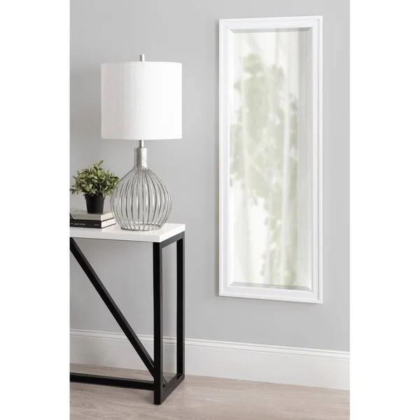 DesignOvation Bosc Framed Wall Mirror, 27.5x39.5, White