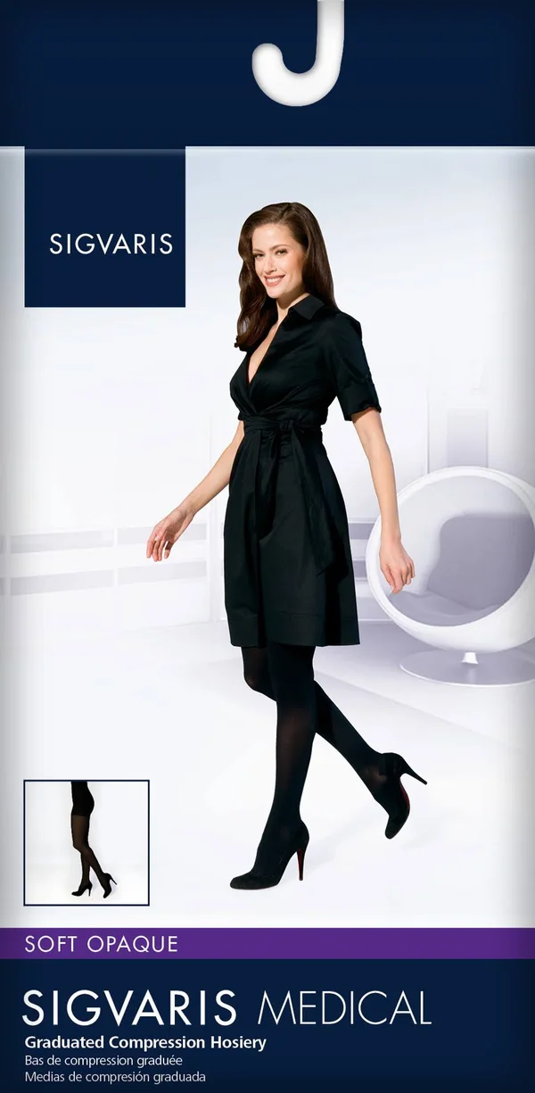 Sigvaris Soft Opaque Closed Toe Pantyhose - 20-30 mmHg, Espresso