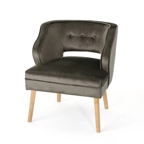 Christopher Knight Home Mariposa Mid Century Velvet Accent Chair by - Size: Grey, Gray