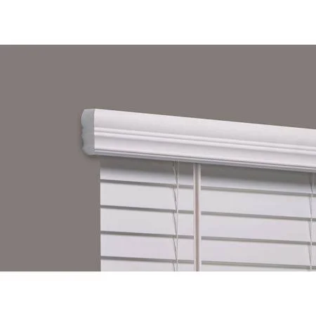 Linen Avenue F5Wt2300B48Im Cordless Faux Wood Blind - white, 23x22w x 44 to