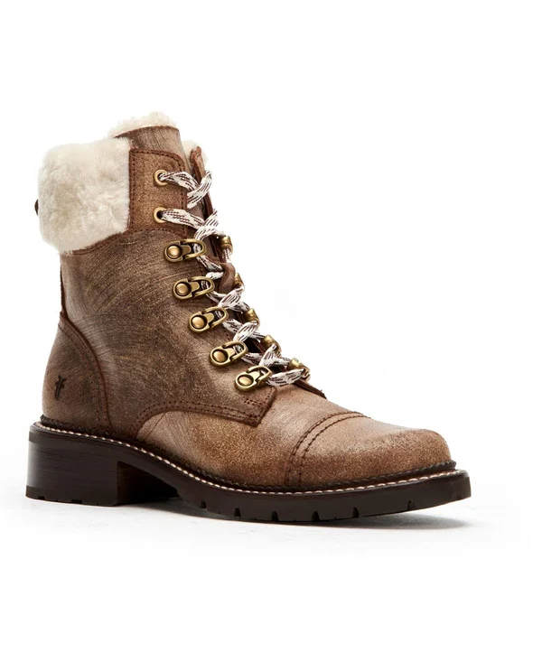 Frye Samantha Hiker Boots Chocolate 5.5