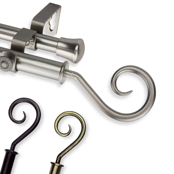Rod Desyne Curl Double Curtain Rod, Black