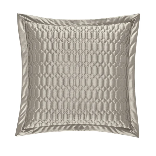 Five Queens Court Saranda Quilted Euro Sham Silver