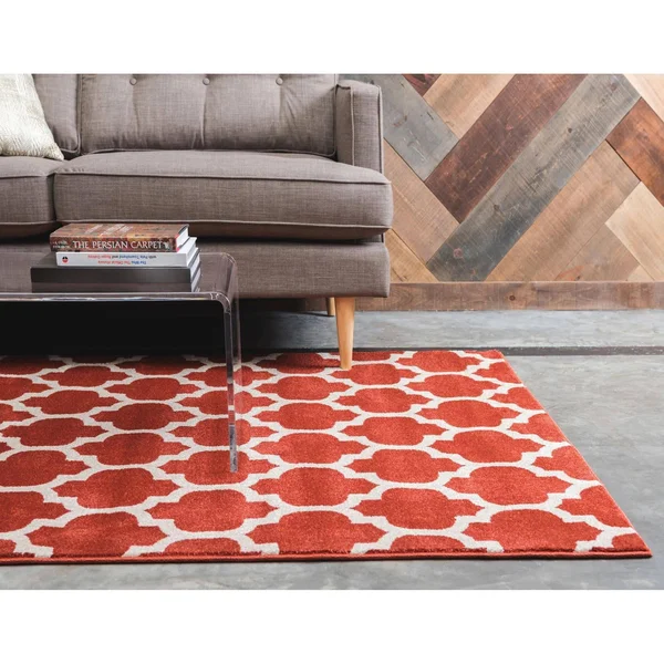 Unique Loom Philadelphia Trellis Rug, Terracotta (8& 0 x 11& 0)