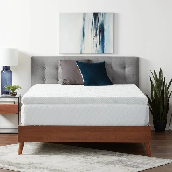 Lucid Comfort Collection 4 inch Gel and Aloe Memory Foam Topper - California King- with Cover