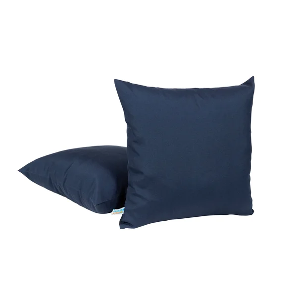 Island Retreat All-Weather Outdoor Throw Pillows (Set of 2) - Navy/White Stripe