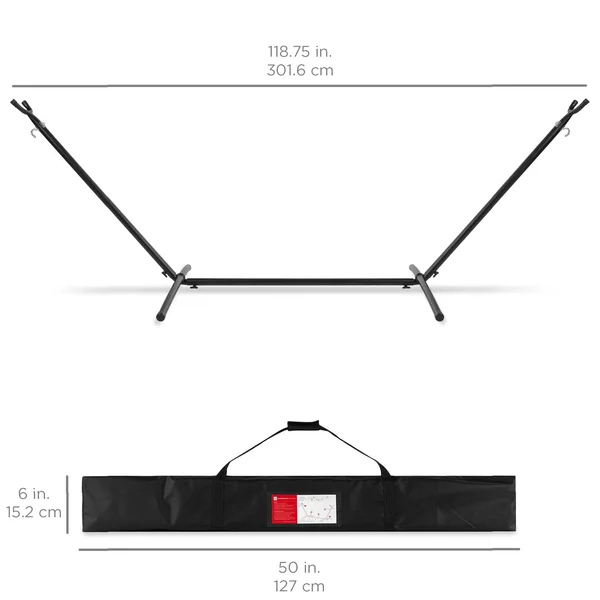 Best Choice Products 2-Person Brazilian-Style Cotton Double Hammock Bed w/ Carrying Bag - Steel Stand, Rainbow