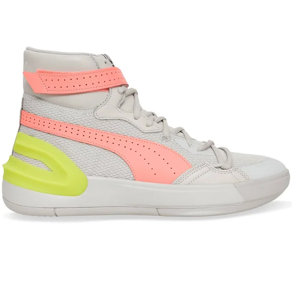 Puma Sky Modern Basketball Shoes - Glacier Grey/Fizzy Yellow, 12