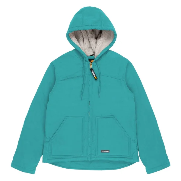 Berne Women's Washed Duck Sherpa-Lined Hooded Coat, Baltic Blue