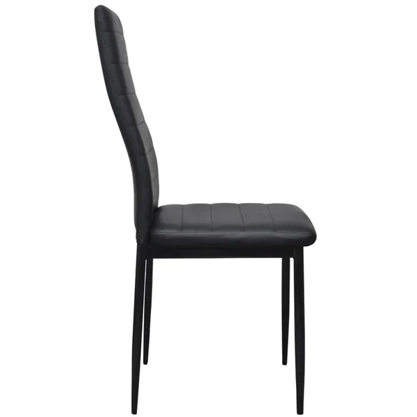 vidaXL Dining Chairs 4 Pcs Black Faux Leather