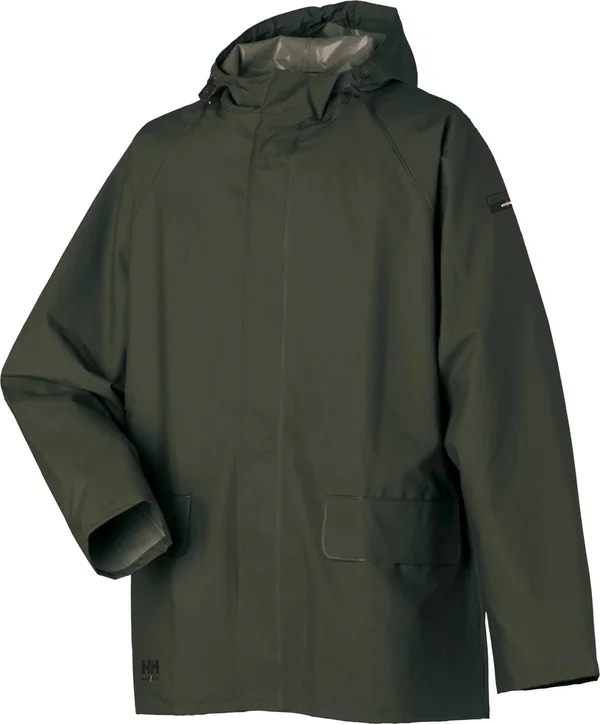 Men's Helly Hansen Mandal PVC Rain Jacket - Xs, Army Green by Gemplers