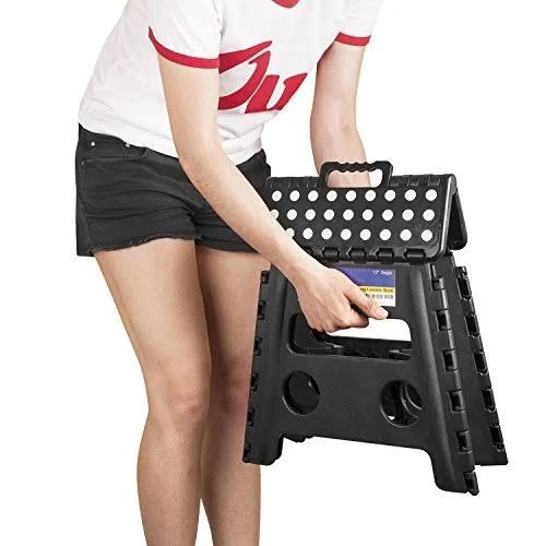 ImiKas Folding Step Stool - 13 inch Height Premium Heavy Duty Foldable Stool for Kids & Adults, Kitchen Garden Bathroom Step
