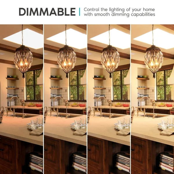 Luxrite LED Chandelier Light Bulb - E12 LED Bulb Dimmable, 40 Watt Equivalent, 2700K Warm White, Frosted Bulb, Flame Tip, 360lm
