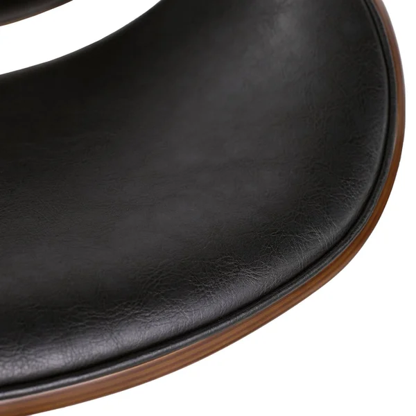 Christopher Knight Home Dawson Armless Office Chair, Midnight Black + Chrome + Walnut