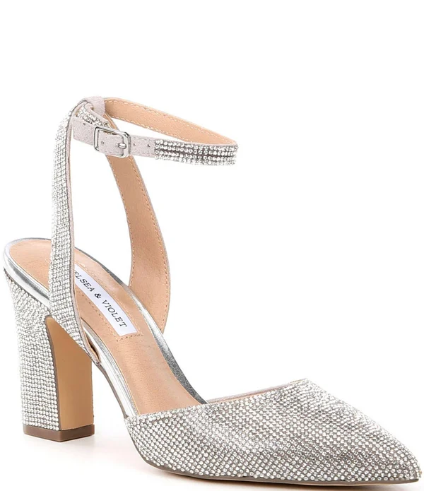 Chelsea Violet Mary Rhinestone Embellished Pointed Toe Pumps - 6M