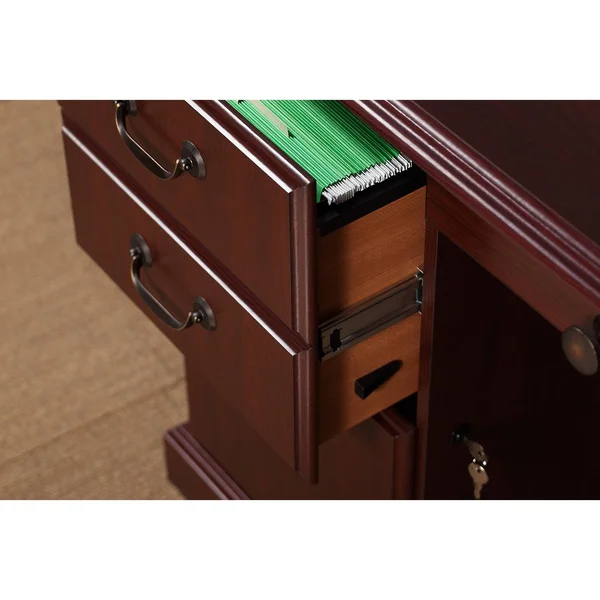 Kathy Ireland Home by Bush Furniture Bennington Manager's Desk and Bookcase