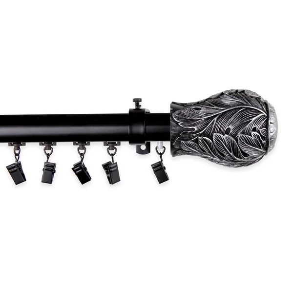 Rod Desyne Leaf Cordless Traverse Rod, Black
