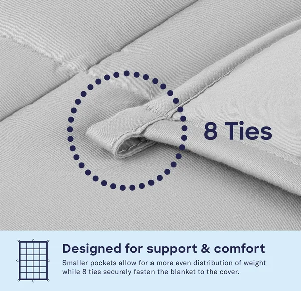 Weighted Blanket to Improve Sleep & Calm Anxiety Striped - Grey/White - Queen (60x80)
