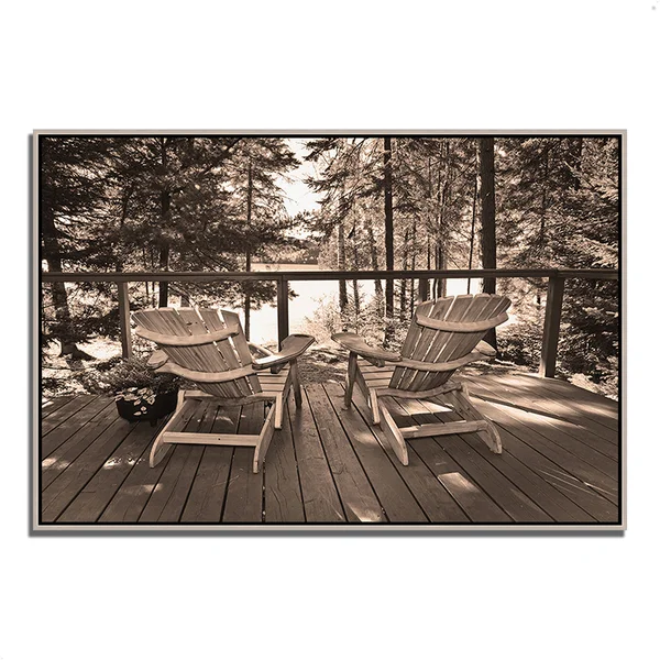 Tangletown Fine Art Silver Wood Framed 32-in H x 47-in W Landscape Canvas Print Cotton - 14050-4330P125